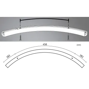 Light Channel 90 ° matt chrome curve