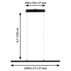 Rippvalgusti 1800 lm 41 W 2700 K 230 V must matt Lento
