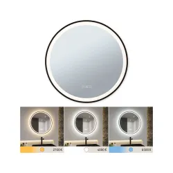 LED Illuminated mirror Mirra IP44 750lm 11,5W dimmable black