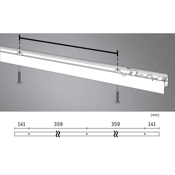 Power Channel230/24V 17W Matt chrome 1m