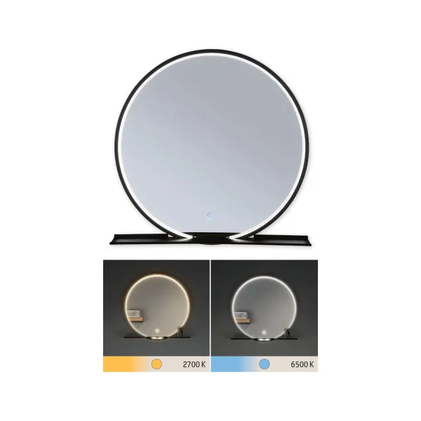 LED mirror Miro IP44 160lm 10,5W Mirror/Black matt