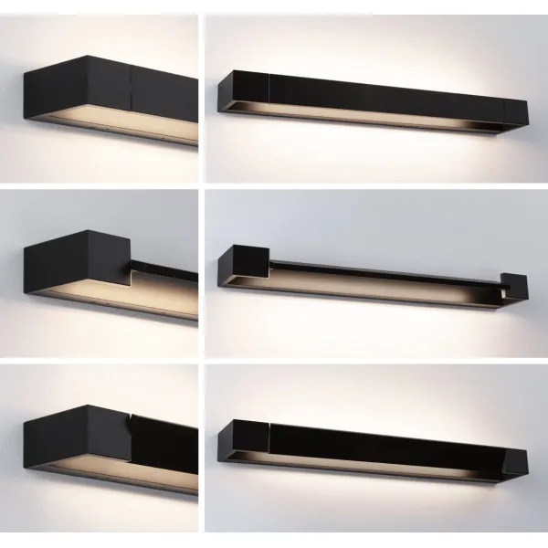 Bathroom LED Wall light IP44 2700K 1600lm 230V 18W dimmable black LUCILLE