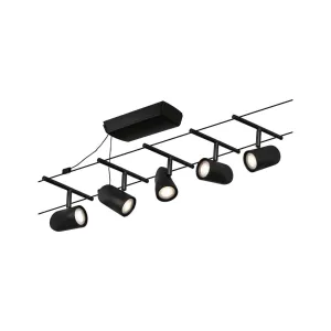 Cable lighting system GU5,3 max. 5x10W Black matt Cup