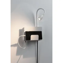 LED Wall luminaire Halina USB C 2,4W White matt