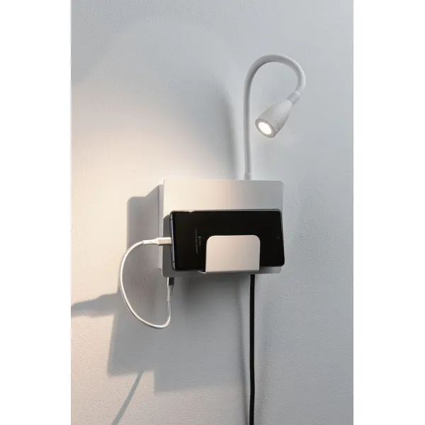 LED Wall luminaire Halina USB C 2,4W White matt