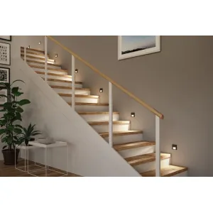 Seinavalgusti järgimisfunktsiooniga 1W 80lm 230V 2700K must matt TSARO