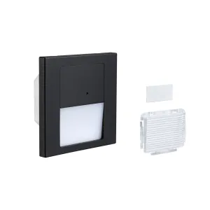 Seinavalgusti järgimisfunktsiooniga 1W 80lm 230V 2700K must matt TSARO