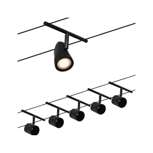 Cable lighting system GU5,3 max. 5x10W Black matt Cup