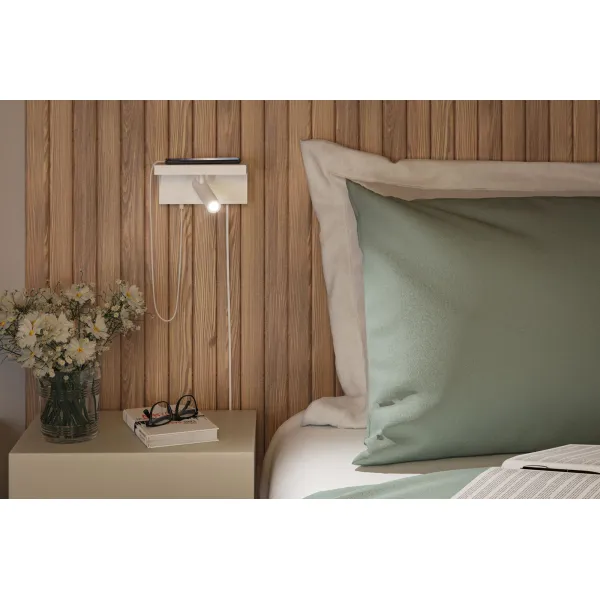 LED Wall luminaire Jerik USB C 2,4W dimmable Matt white