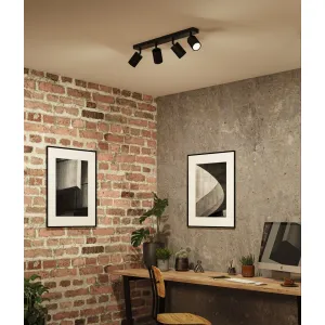 Spotlight GU10 4x10W Black LIRENA