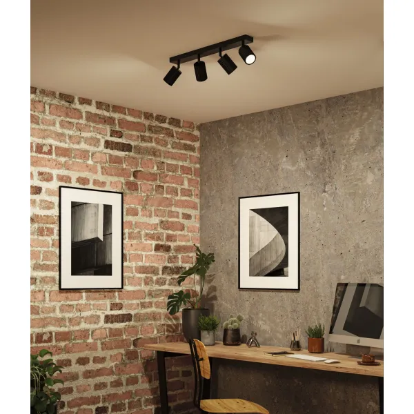 Spotlight GU10 4x10W Black LIRENA