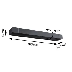 Vannitoa LED-seinavalgusti IP44 2700K 1600lm 230V 18W hämardatav must LUCILLE