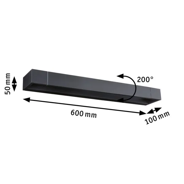 Bathroom LED Wall light IP44 2700K 1600lm 230V 18W dimmable black LUCILLE