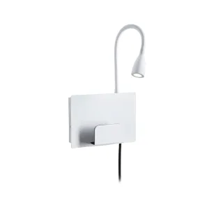 LED Wall luminaire Halina USB C 2,4W White matt