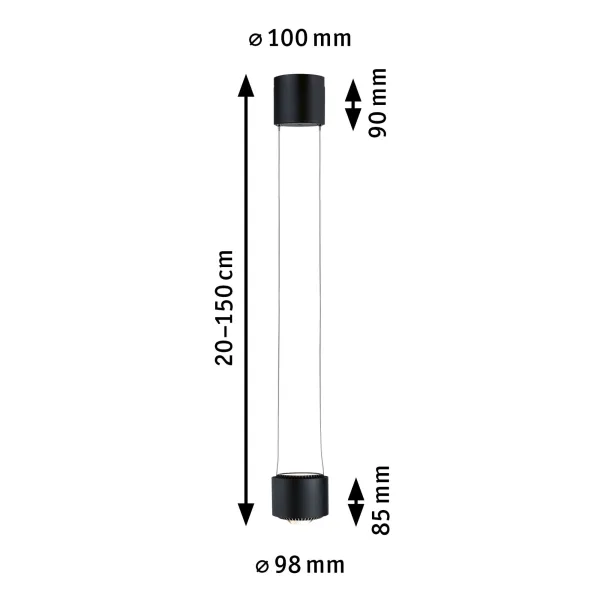 Siini rippvalgusti Aldan 750 lm 8,5 W hämardatav 230 V mattmust