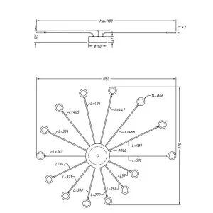 Lubinis šviestuvas 15x SMD LED 2,6W PEACOCK