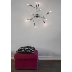 Sieninis šviestuvas 12 x E27 40W chromas HERO