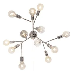 Sieninis šviestuvas 12 x E27 40W chromas HERO