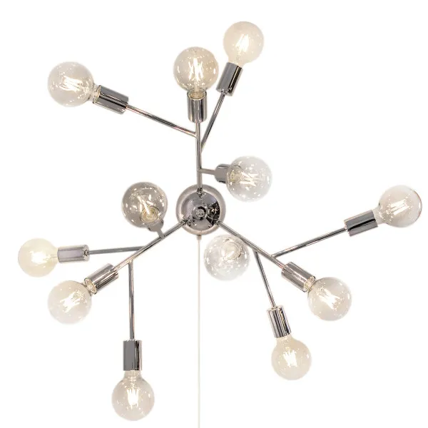 Seinälámpä 12 x E27 40W kromi HERO