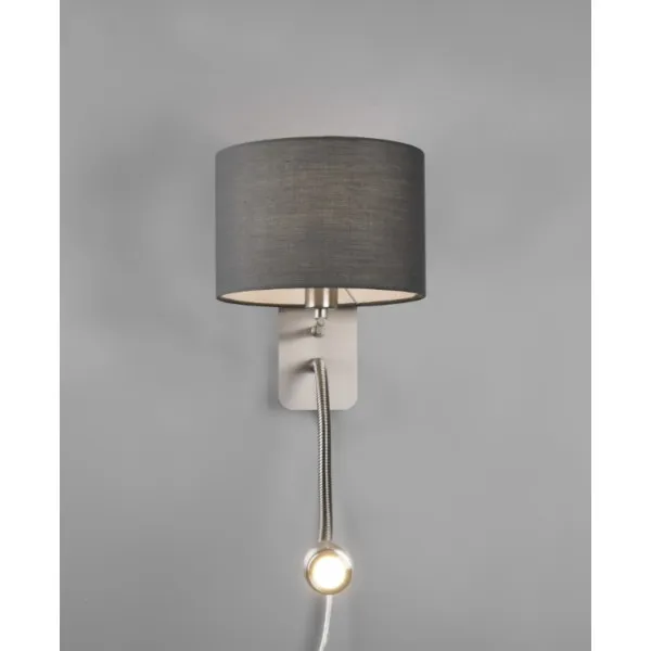 Wall luminaire 40W E14 + LED 3,2W gray HOTEL