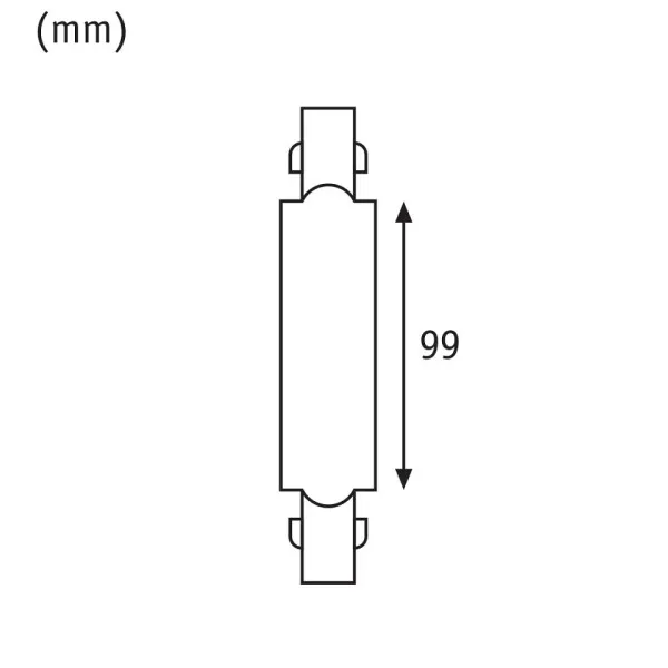 Lighting track central power adapter Silver
