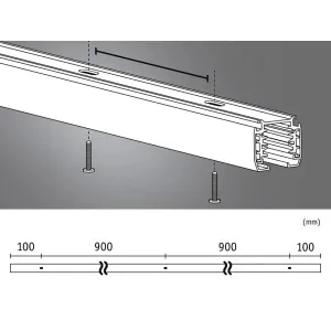 ProRail3 Rail 2 m 230 V Musta
