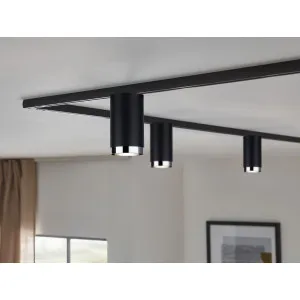 Track light 230V LED 6.5W matt black SPOT TUBE