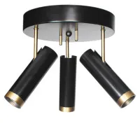 Griestu lampa 3 x GU10 melna PULS