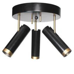 Ceiling light 3 x GU10 black PULS