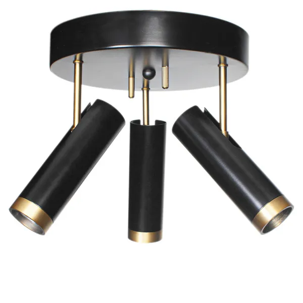 Ceiling light 3 x GU10 black PULS