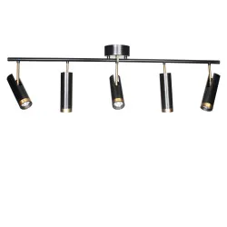 Ceiling light 5 x GU10 black PULS