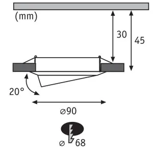 Süvistatav valgusti Coin Base 5W 3 tk. komplekt 3-step dim