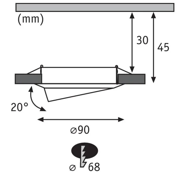 Süvistatav valgusti Coin Base 5W 3 tk. komplekt 3-step dim