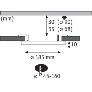 Įleidžiamas LED skydelis IP44 3 pakopų šviesos reguliavimas 17W VELUNA VARIFIT