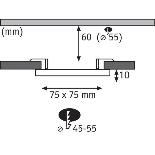 Iedziļināms LED panelis IP44 4,5W VELUNA VARIFIT