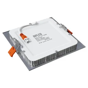 Įleidžiamas LED šviestuvas SQUARE 12W IP40 4000K 1100 lm sidabro spalvos