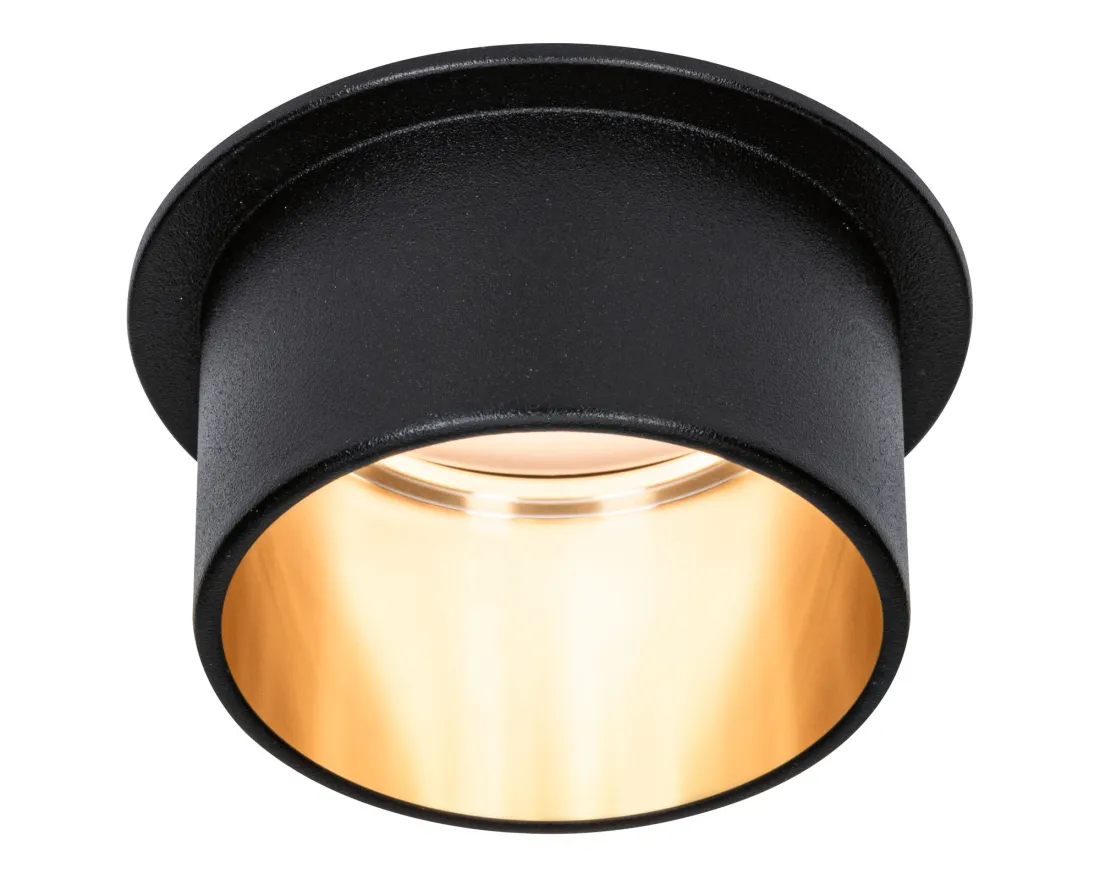 Iebūvējama lampa LED 6W Matēta melna-zelta IP44 GIL - izpārdošana
