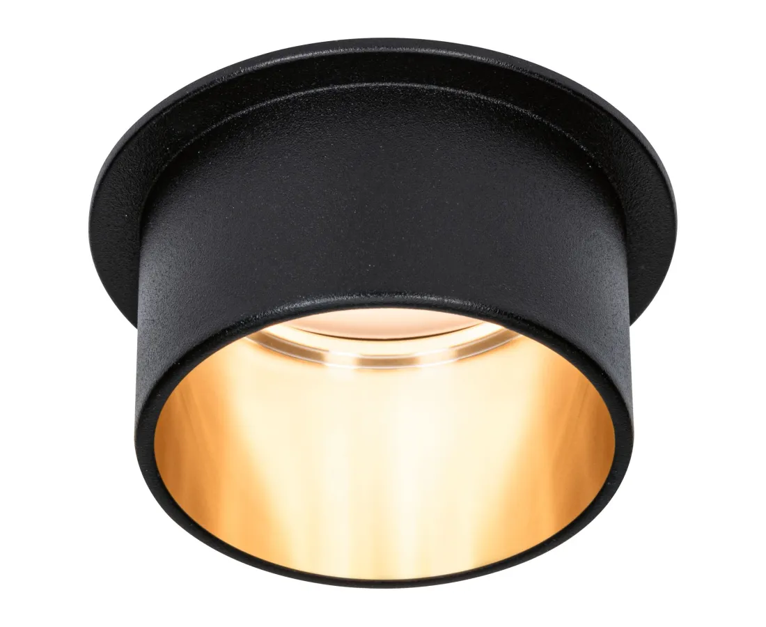 Iebūvējama lampa LED 6W Matēta melna-zelta IP44 GIL - izpārdošana