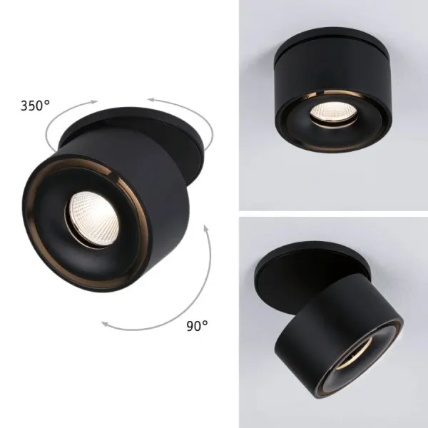 Įleidžiamas šviestuvas matinė juoda SPIRCLE