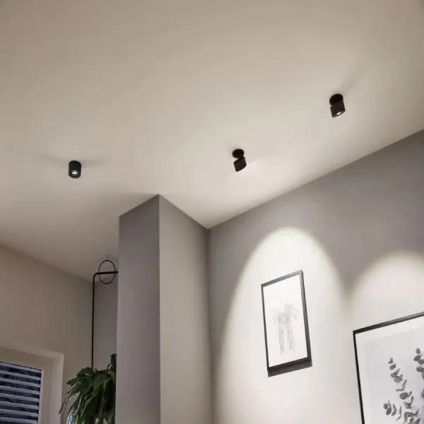 Įleidžiamas šviestuvas matinė juoda SPIRCLE