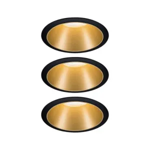 Recessed luminaire matt gold reflector LED 3x6.5W 3-step dimmable COLE