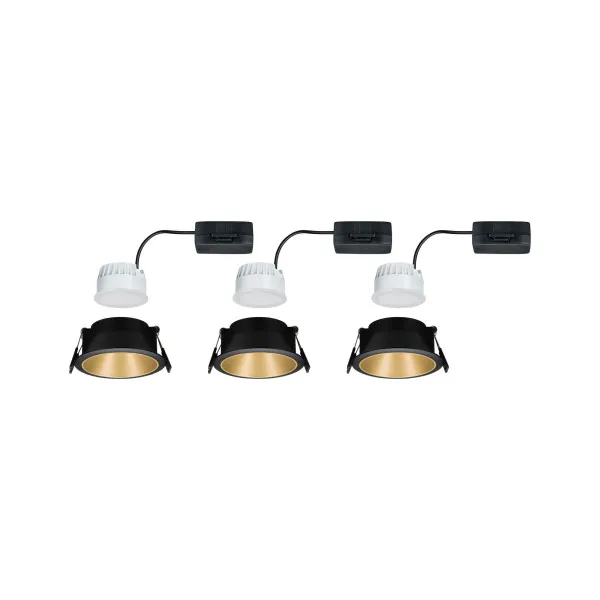 Recessed luminaire matt gold reflector LED 3x6.5W 3-step dimmable COLE