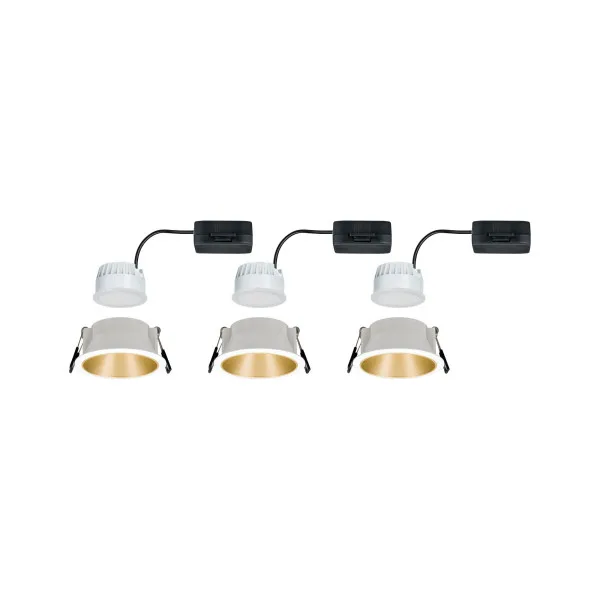 Recessed luminaire matt gold reflector LED 3x6.5W 3-step dimmable COLE