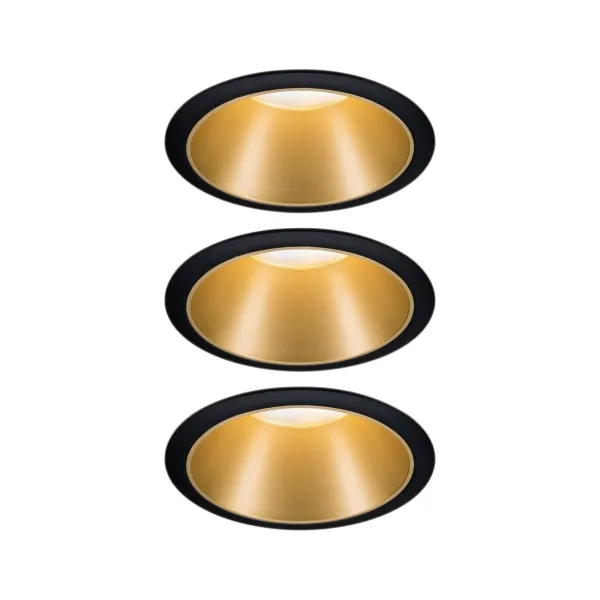 Recessed luminaire matt gold reflector LED 3x6.5W 3-step dimmable COLE