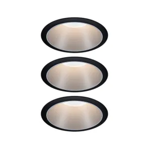 Recessed luminaire matt silver reflector LED 3x6.5W 3-step dimmable COLE