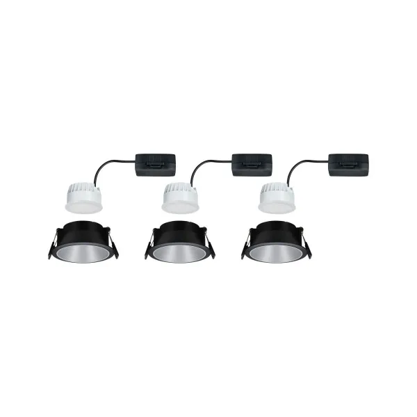 Recessed luminaire matt silver reflector LED 3x6.5W 3-step dimmable COLE