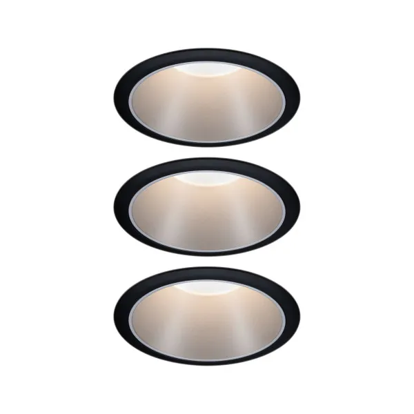 Recessed luminaire matt silver reflector LED 3x6.5W 3-step dimmable COLE
