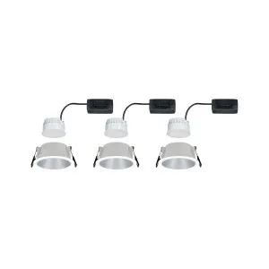 Recessed luminaire matt silver reflector LED 3x6.5W 3-step dimmable COLE