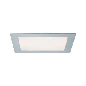 Recessed panel LED rectangular 18W matt chrome IP44 splash-protected