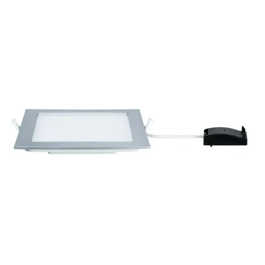 Recessed panel LED rectangular 18W matt chrome IP44 splash-protected